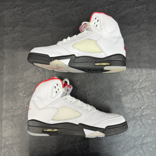 Jordan 5 Fire Red Silver Tongue