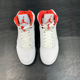 Jordan 5 Fire Red Silver Tongue
