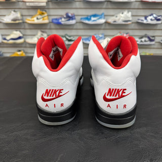 Jordan 5 Fire Red Silver Tongue