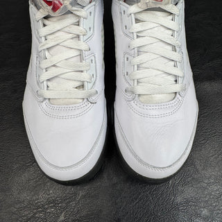 Jordan 5 Fire Red Silver Tongue